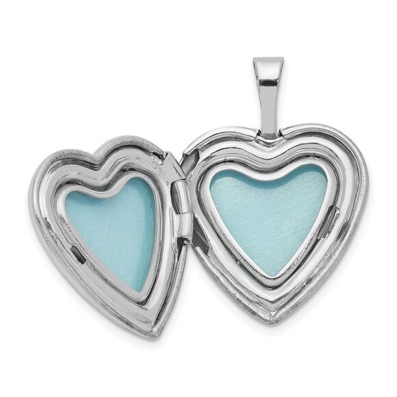 Sterling Silver and Enamel 16mm Love Rose Heart Locket - Picture 4 of 6
